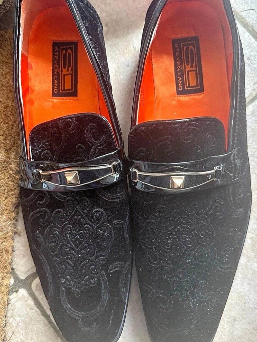 Steven Land Versailles Loafer Paisley Buckle Loafers in Black 11